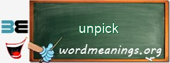 WordMeaning blackboard for unpick